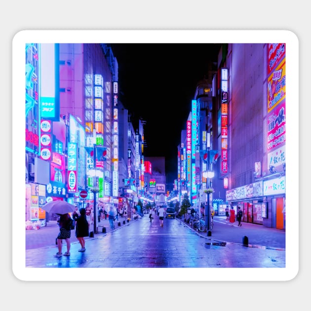 Icy Blue Neon Tokyo Sticker by HimanshiShah